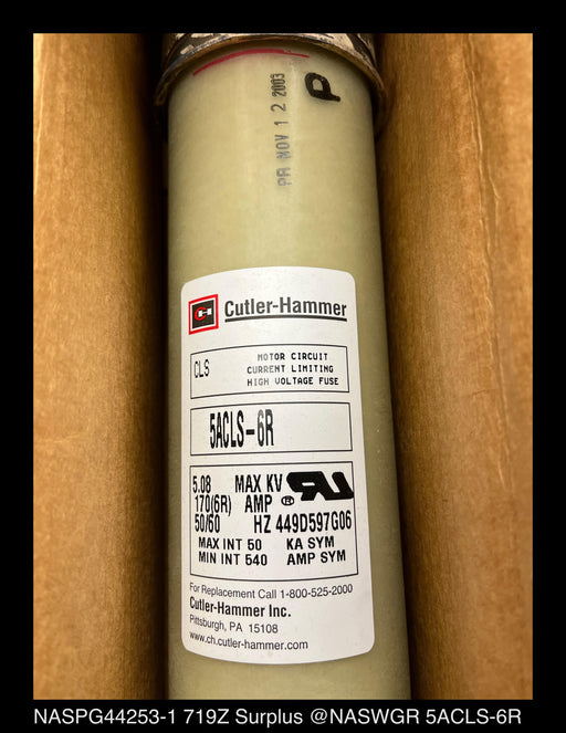Cutler Hammer 5ACLS-6R Current Limiting High Voltage Fuse - 170(6R) Amp, 5.08kV