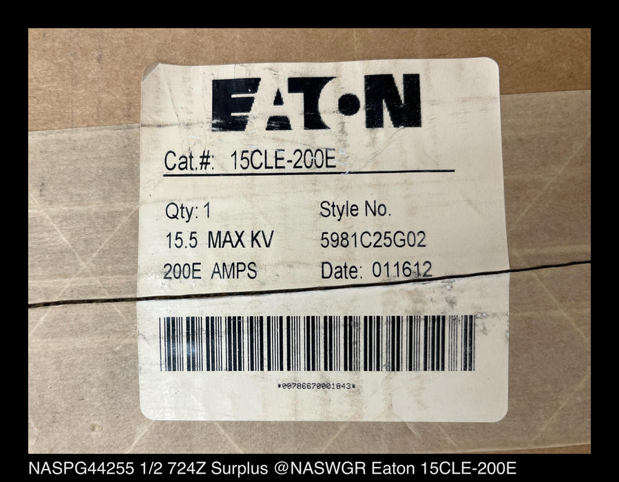 Eaton 15CLE-200E Current Limiting High Voltage Fuse - 200E Amp, 15.5kV - Unused