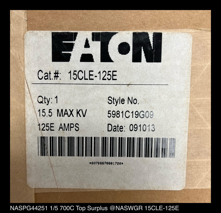 Eaton 15CLE-125E Current Limiting High Voltage Fuse - 125E Amp, 15.5kV - Unused