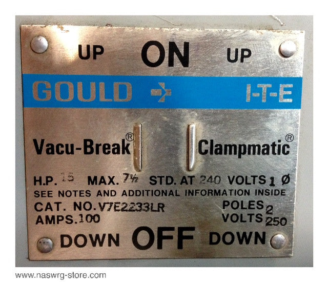 V7E2233LR ~ ITE / Gould V7E2233LR Vacu-Break Switch ~ 200 Amps