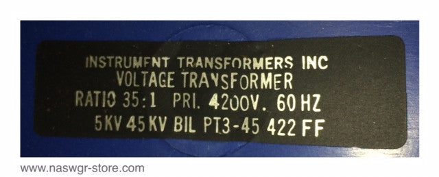 PT3-45 ~ Instrument Transformers Inc. PT3-45 Voltage Transformer