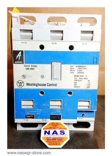 W200M5CFC ~ Westinghouse W200M5CFC Size 5 Starter ~ 1A96725G01