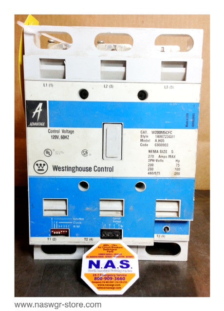 W200M5CFC ~ Westinghouse W200M5CFC Size 5 Starter ~ 1A96725G01